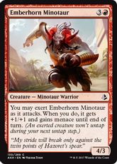 《燃えさし角のミノタウルス/Emberhorn Minotaur》[AKH] 赤C