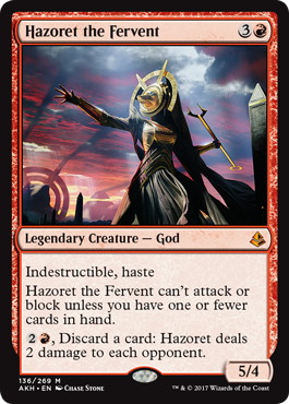 【Foil】■プレリリース■《熱烈の神ハゾレト/Hazoret the Fervent》[AKH-PRE] 赤R