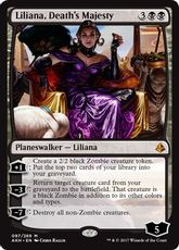 【Foil】■プレリリース■《死の権威、リリアナ/Liliana, Death's Majesty》[AKH-PRE] 黒R