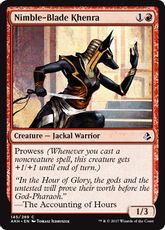 【Foil】《捷刃のケンラ/Nimble-Blade Khenra》[AKH] 赤C