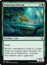 【Foil】《飛びかかるチーター/Pouncing Cheetah》[AKH] 緑C