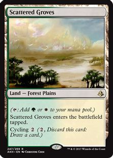 【Foil】《まばらな木立ち/Scattered Groves》[AKH] 土地R