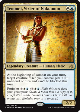 【Foil】《ナクタムンの侍臣、テムメト/Temmet, Vizier of Naktamun》[AKH] 金R