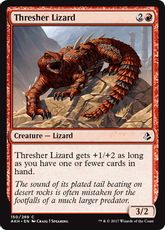 【Foil】《オナガトカゲ/Thresher Lizard》[AKH] 赤C