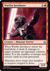 【Foil】《戦炎の投槍手/Warfire Javelineer》[AKH] 赤U