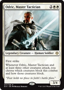 《熟練の戦術家、オドリック/Odric, Master Tactician》[E01] 白R