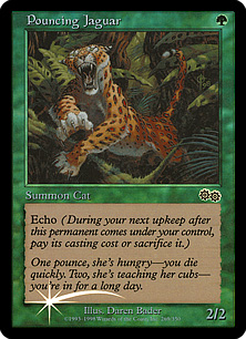 【Foil】《飛びかかるジャガー/Pouncing Jaguar》(アリーナ)[USG-P] 緑C