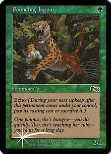 【Foil】《飛びかかるジャガー/Pouncing Jaguar》(アリーナ)[USG-P] 緑C