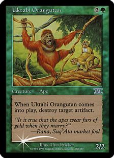 【Foil】《ウークタビー・オランウータン/Uktabi Orangutan》(アリーナ)[6ED-P] 緑U
