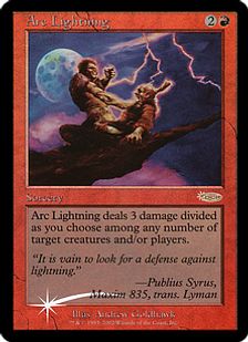 【Foil】《弧状の稲妻/Arc Lightning》(アリーナ)[DCIマーク] 赤