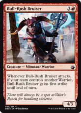 【Foil】《猛牛の暴れ者/Bull-Rush Bruiser》[BBD] 赤C