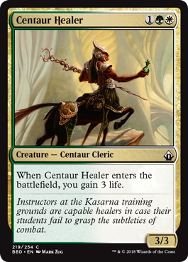 《ケンタウルスの癒し手/Centaur Healer》[BBD] 金C