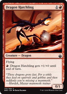 【Foil】《ドラゴンの雛/Dragon Hatchling》[BBD] 赤C