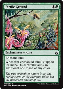 【Foil】《肥沃な大地/Fertile Ground》[BBD] 緑C