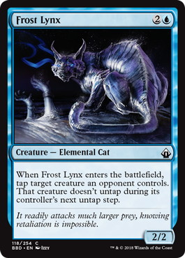 【Foil】《霜のオオヤマネコ/Frost Lynx》[BBD] 青C