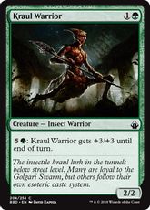 【Foil】《クロールの戦士/Kraul Warrior》[BBD] 緑C