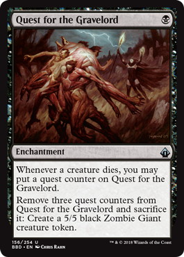 【Foil】《墓所王の探索/Quest for the Gravelord》[BBD] 黒U