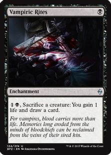 《吸血の儀式/Vampiric Rites》[BFZ] 黒U