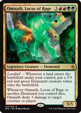 【Foil】■プレリリース■《怒りの座、オムナス/Omnath, Locus of Rage》[BFZ-PRE] 金R