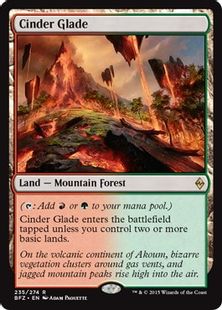 【Foil】《燃えがらの林間地/Cinder Glade》[BFZ] 土地R