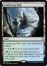 【Foil】《伐採地の滝/Lumbering Falls》[BFZ] 土地R