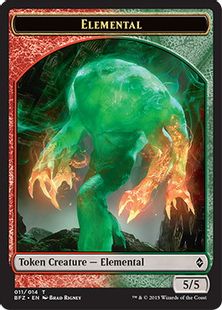 (011)《エレメンタルトークン/Elemental Token》[BFZ] 金