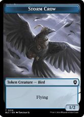 (018/028)《嵐雲のカラス+カエル・トカゲトークン/Storm Crow+Frog Lizard Token》[BLC] 青/緑