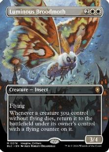 【Foil】(074)■ボーダーレス■《光明の繁殖蛾/Luminous Broodmoth》[BLC] 白R
