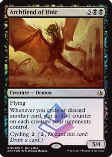 【Foil】《イフニルの魔神/Archfiend of Ifnir》(BOXプロモ)[AKH-P] 黒