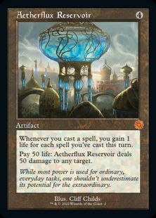 【Foil】(002)■旧枠■《霊気貯蔵器/Aetherflux Reservoir》[BRR] 茶R
