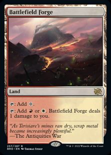 【Foil】(257)《戦場の鍛冶場/Battlefield Forge》[BRO] 土地R