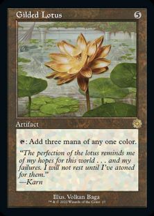 【Foil】(017)■旧枠■《金粉の水蓮/Gilded Lotus》[BRR] 茶R