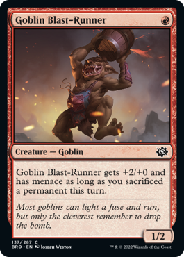 《ゴブリンの爆風走り/Goblin Blast-Runner》[BRO] 赤C