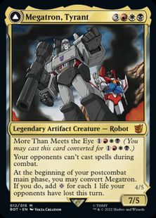 【Foil】(012)《暴君、メガトロン/Megatron, Tyrant》/《破壊的な力、メガトロン/Megatron, Destructive Force》[BOT] 金R
