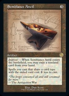 【ダブルレインボウ・Foil】(115)■設計図■《類似の金床/Semblance Anvil》(シリアル入り)[BRR] 茶R
