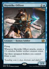 【Foil】■プレリリース■《天空射の士官/Skystrike Officer》[BRO-PRE] 青R