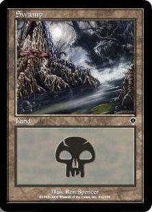 【Foil】(342)《沼/Swamp》[INV] 土地