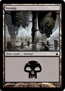【Foil】(296)《沼/Swamp》[RAV] 土地