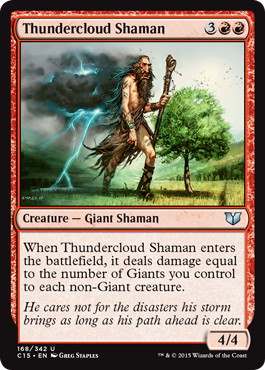 《雷雲のシャーマン/Thundercloud Shaman》[C15] 赤U