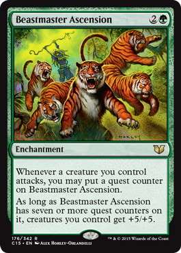 《獣使いの昇天/Beastmaster Ascension》[C15] 緑R
