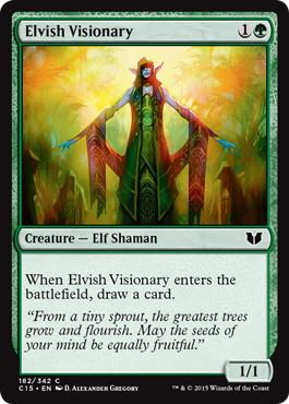 《エルフの幻想家/Elvish Visionary》[C15] 緑C