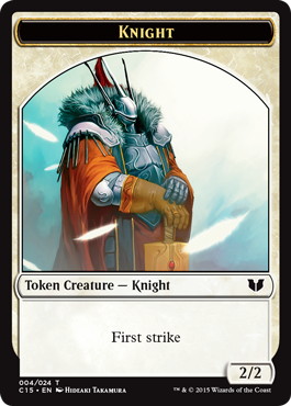(004/010)《騎士+エレメンタル・シャーマントークン/Knight+Elemental Shaman Token》[C15] 白/赤