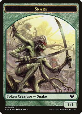 (013/017)《ビーストトークン+蛇トークン/Beast Token+Snake Token》[C15] 緑/緑