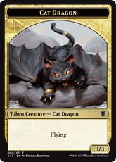 (009/007)《猫・ドラゴン+ドラゴントークン/Cat Dragon+Dragon Token》[C17] 金/赤