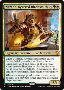 【Foil】《有徳の刃鍛冶、ナザーン/Nazahn, Revered Bladesmith》[C17] 金R
