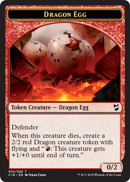 《ドラゴン・卵+ドラゴントークン》[C18] 赤/赤 (010/011)