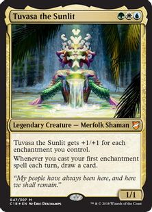 【Foil】《日照のトゥヴァーサ/Tuvasa the Sunlit》[C18] 金R