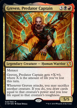 【Foil】《プレデターの艦長、グレヴェン/Greven, Predator Captain》[C19] 金R