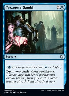 《テゼレットの計略/Tezzeret's Gambit》[C19] 青U
