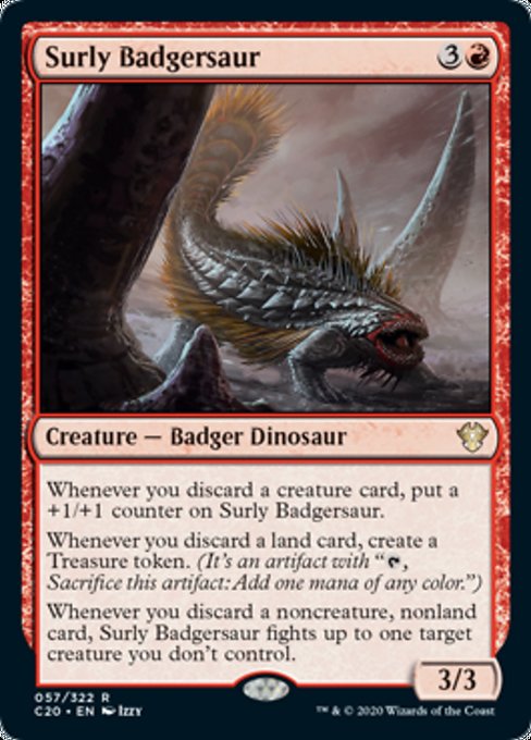 《無愛想なアナグマザウルス/Surly Badgersaur》[C20] 赤R